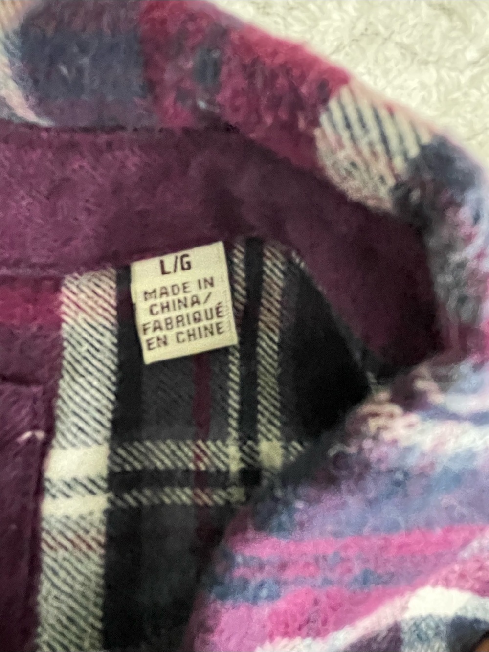 Weatherproof Men's Navy and Burgundy Plaid flannel button up Shirt Jacket - Picture 6 of 9